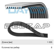 Ремень приводной поликлиновой 8PK1035HD DAYCO