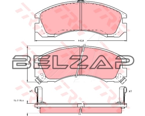 Колодки тормозные MITSUBISHI Outlander (03-), Pajero (00-), Pajero Sport (98-) передние (4шт.) TRW, арт. GDB1126